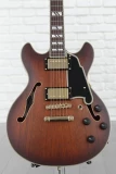 D'Angelico Deluxe Mini DC Semi-hollowbody - Satin Brown Burst