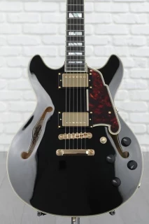 D'Angelico Excel Mini DC Semi-hollow - Black with Stopbar Tailpiece