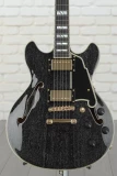 D'Angelico Excel Mini DC Semi-hollowbody - Black Dog with Stopbar Tailpiece