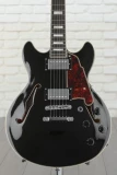 D'Angelico Premier Mini DC Semi-hollowbody - Black Flake with Stopbar Tailpiece