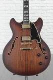 D'Angelico Deluxe DC Semi-hollowbody - Satin Brown Burst