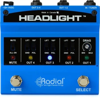 Headlight 4-output Guitar Amp Selector Pedal