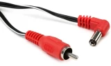 2050-LN - 50cm 2.1mm Center Positive Ang-RCA 12mm, Red