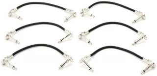 IRG-600.5 Low-profile Right Angle to Right Angle Guitar Patch Cable - 6 inch (6-pack)