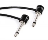 GL155Pedal12 Right Angle to Right Angle Pedalboard Patch Cable - 1 foot Black