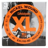 EXL110-3D XL Nickel Wound Electric Guitar Strings - .010-.046 Regular Light (3-pack)