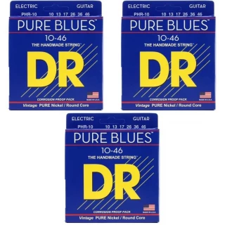 PHR-10 Pure Blues Pure Nickel Electric Guitar Strings - .010-.046 Medium (3-pack)