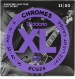 ECG24 XL Chromes Flatwound Electric Guitar Strings - .011-.050 Jazz Light