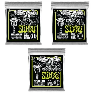 3121 Regular Slinky Coated Titanium RPS Electric Guitar Strings - .010-.046 (3-Pack)