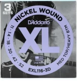 EXL116 XL Nickel Wound Electric Guitar Strings - .011-.052 Medium Top/Heavy Bottom (3-pack)