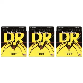 DDT-13 Drop-Down Tuning Nickel Plated Steel Electric Guitar Strings - .013-.065 Mega Heavy (3-Pack)