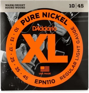 EPN110 Pure Nickel Electric Guitar Strings - .010-.045 Regular Light