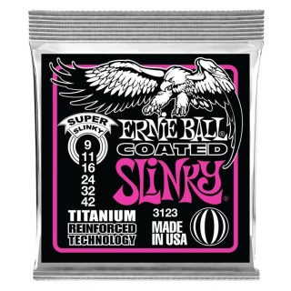 3123 Super Slinky Coated Titanium RPS Electric Guitar Strings - .009-.042