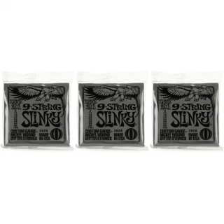 2628 Regular Slinky Nickel Wound Electric Guitar Strings - .009-.105 9-string (3-Pack)