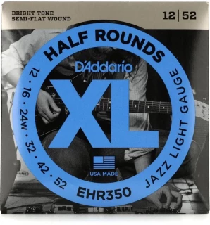 EHR350 XL Half Rounds Electric Guitar Strings - .012-.052 Jazz Light