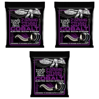 2729 Power Slinky Cobalt Electric Guitar Strings - .011-.058 7-string (3-Pack)