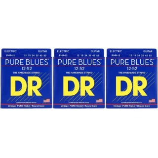 PHR-12 Pure Blues Pure Nickel Electric Guitar Strings - .012-.052 Extra Heavy (3-Pack)