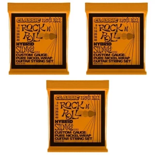 2252 Hybrid Slinky Classic Rock N Roll Electric Guitar Strings - .009-.046 (3-Pack)