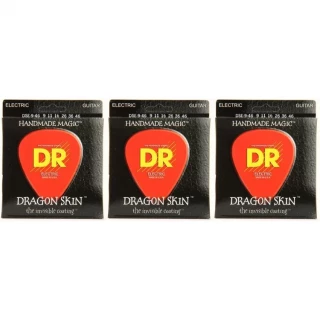 DSE-9/46 Dragon Skin K3 Coated Electric Guitar Strings - .009-.046 Light & Heavy 3-Pack