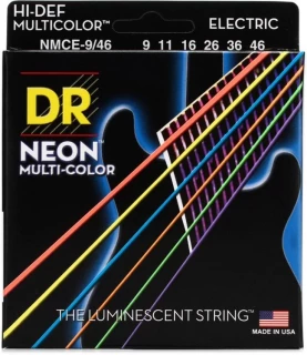 Neon Multi-Color K3 NMCE-9/46 Hi-Def Coated Electric Guitar Strings - .009-.046 Light-Medium