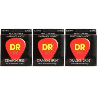 DSE-2/11 Dragon Skin K3 Coated Electric Guitar Strings - .011-.050 Heavy 3-pack