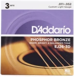 EJ26 Phosphor Bronze Acoustic Guitar Strings - .011-.052 Custom Light (3-pack)