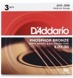 EJ17-3D Phosphor Bronze Acoustic Guitar Strings - .013-.056 Medium (3-pack)