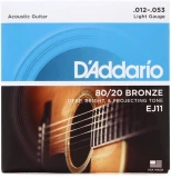 EJ11 80/20 Bronze Acoustic Guitar Strings - .012-.053 Light
