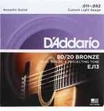 EJ13 80/20 Bronze Acoustic Guitar Strings - .011-.052 Custom Light