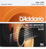 EJ10 80/20 Bronze Acoustic Guitar Strings - .010-.047 Extra Light