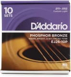 EJ26-10P Phosphor Bronze Acoustic Guitar Strings - .011-.052 Custom Light (10-pack)