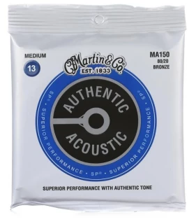 MA150 Authentic Acoustic Superior Performance 80/20 Bronze Guitar Strings - .013-.056 Medium