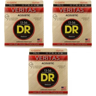 VTA-13 Veritas Phosphor Bronze Acoustic Guitar Strings - .013-.056 Medium (3-pack)