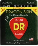 DSA-2/10 Dragon-Skin Phosphor Bronze Coated Acoustic Guitar Strings - .010-.048 Extra Light (2-pack)