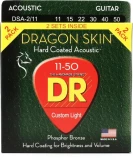DSA-2/11 Dragon-Skin Phosphor Bronze Coated Acoustic Guitar Strings - .011-.050 Custom Light (2-pack)