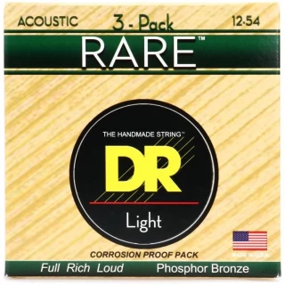 RPM-12 Rare Phosphor Bronze Acoustic Guitar Strings - .012 - .054 Light Factory 3-pack