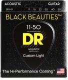 BKA-11 Black Beauties K3 Coated Acoustic Guitar Strings - .011-.050 Custom Light