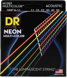 NMCA-11 Hi-Def Neon Multi-Color K3 Coated Acoustic Guitar Strings - .011-.050 Custom Light