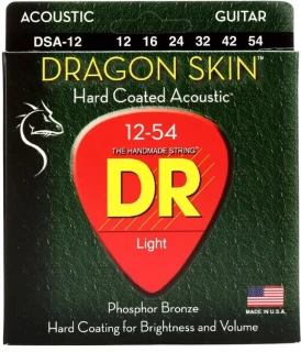 DSA-12 Dragon-Skin Phosphor Bronze Coated Acoustic Strings - .012-.054 Medium