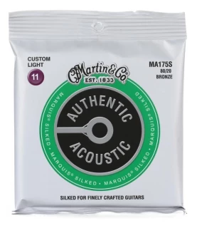 MA175S Authentic Acoustic Marquis Silked 80/20 Bronze Guitar Strings - .011-.052 Custom Light
