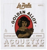 40PCL Golden Alloy Acoustic Guitar Strings - .011-.052 Custom Light