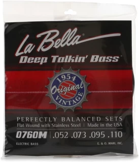 0760M Deep Talkin' Bass 1954 Original Style Flatwound Bass Guitar Strings - .052-.110 Standard