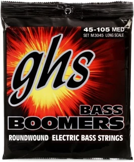 M3045 Bass Boomers Roundwound Electric Bass Guitar Strings - .045-.105 Medium Long Scale
