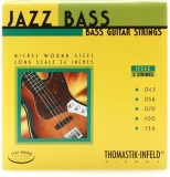 JF345 Jazz Flatwound Bass Guitar Strings - .043-.136 Long Scale 34" 5-string