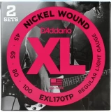 EXL170 Nickel Wound Bass Guitar Strings - .045-.100 Regular Light Long Scale (2-pack)