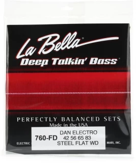 760-FD Deep Talkin' Bass Danelectro Stainless Steel Flatwound Bass Guitar Strings - .042-.083