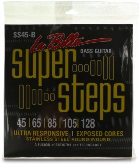 SS45-B Super Steps Electric Bass Guitar Strings - .045-.128 Standard 5-string