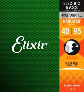 14002 Nanoweb Electric Bass Guitar Strings - .040-.095 Super Light Long Scale 4-string