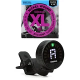Nexxus 360 Rechargeable Headstock Tuner With EXL120BT Electric Guitar Strings - .009-.040 Balanced Tension Super Light