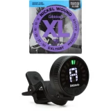 Nexxus 360 Rechargeable Headstock Tuner With EXL115BT Electric Guitar Strings - .011-.050 Balanced Tension